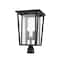 Z-Lite Seoul 2 Light Outdoor Post Mount Fixture, Oil Rubbed Bronze & Clear 571PHBR-ORB - alternate 4